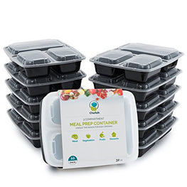32 OZ Meal Prep Containers 3 Compartment with Lids Disposable Food